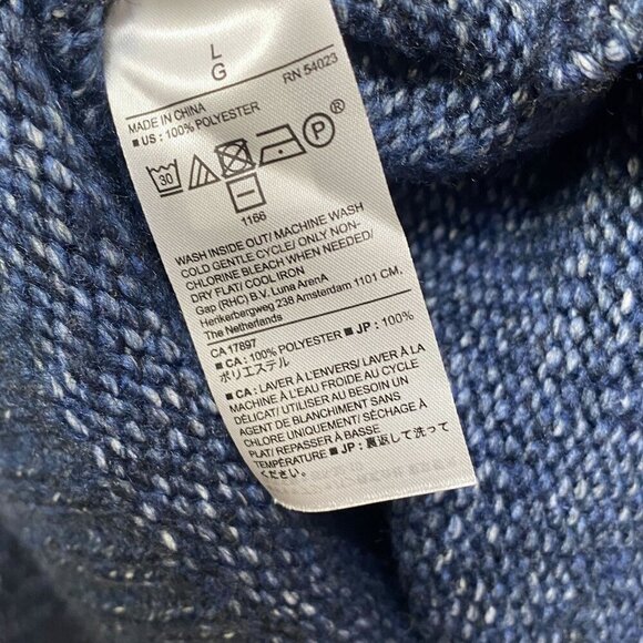 BANANA REPUBLIC x Repreve Turtleneck Sweater Large Blue Knit Womens Top NWT - Picture 7 of 7